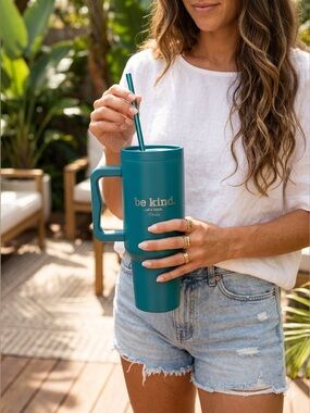 Be Kind Of A Bitc* 40oz Cup  twist lid straw Tumbler laser etched new